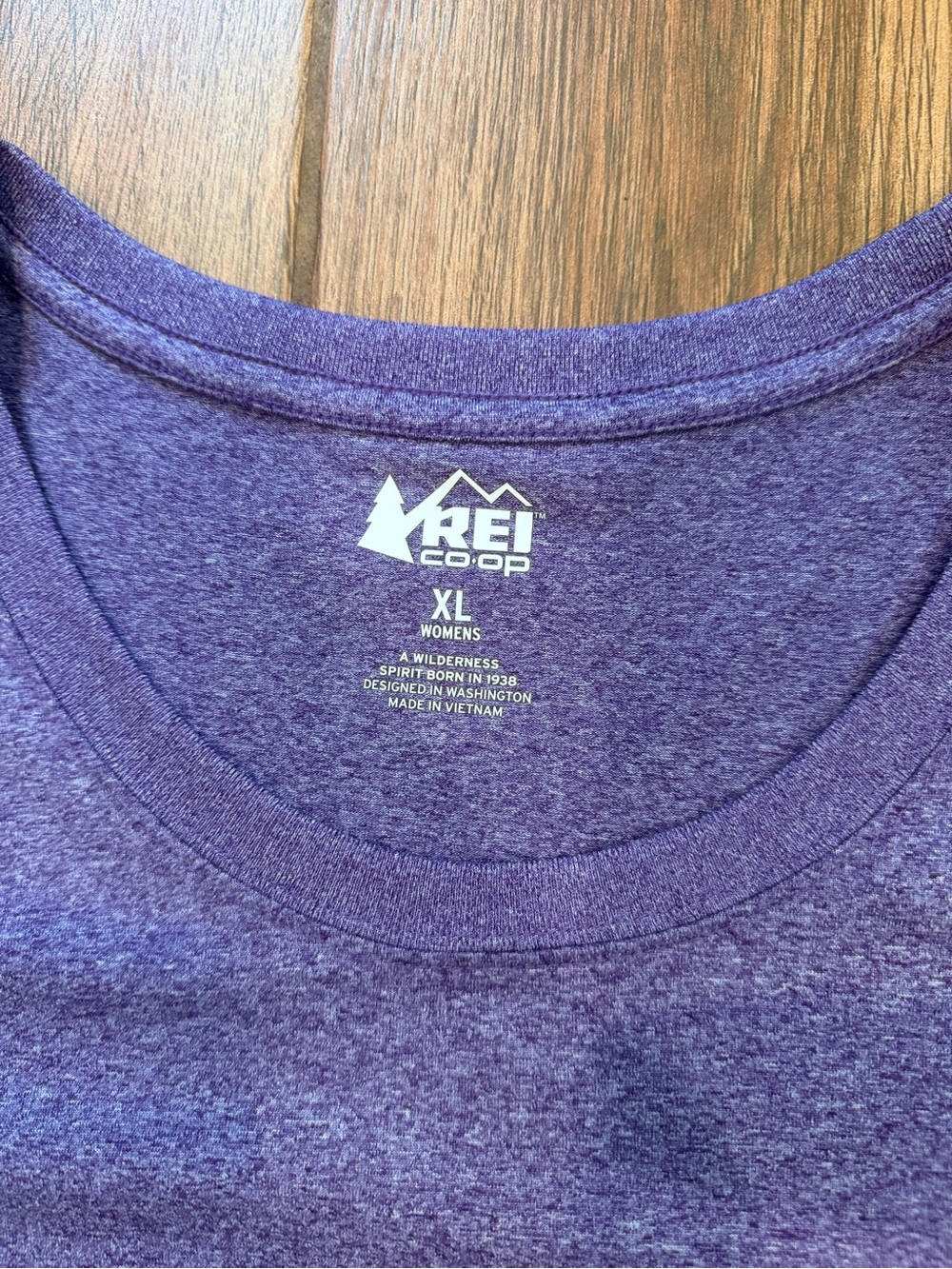 REI Heathered Purple Short Sleeve Crew Tee Size XL - Picture 2 of 3
